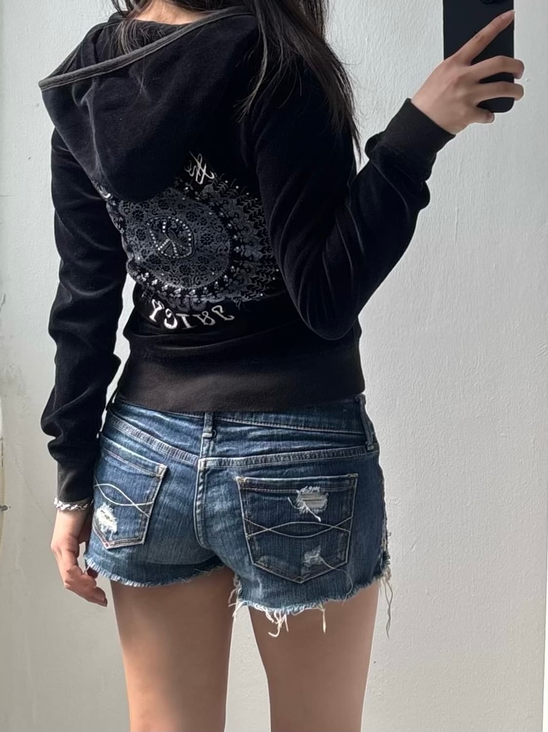 Juicy Couture Black Velvet Hood Zip-Up 상품이미지1
