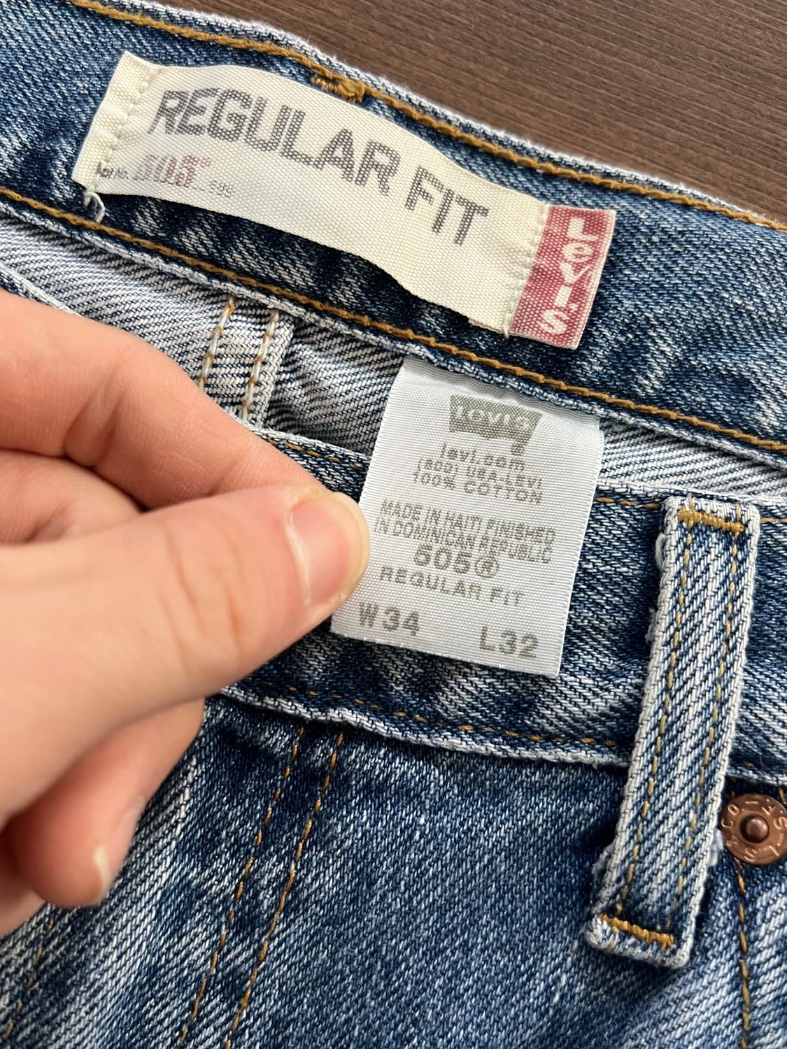 00s Levis 리바이스 505 레귤러 핏 연청 데님 팬츠  상품이미지7