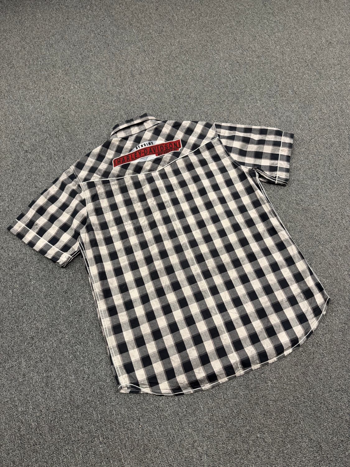 L) 할리데이비슨 빈티지 체크 반팔 셔츠 상품이미지5