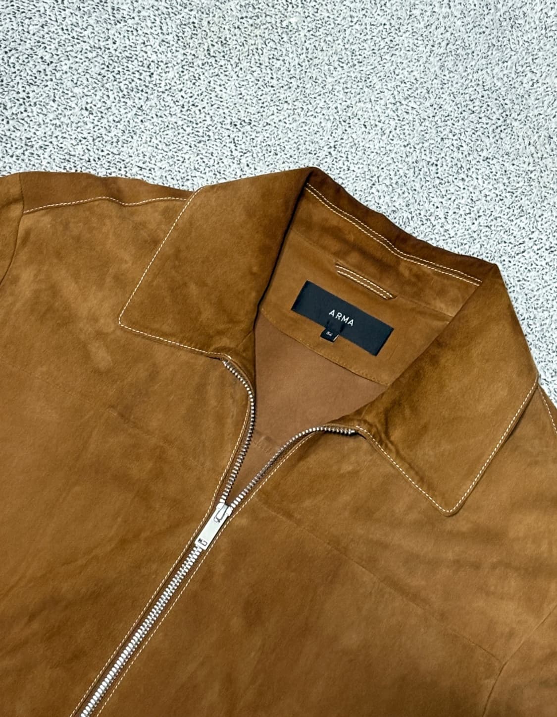 ARMA 고트 스웨이드 가죽 자켓 카멜 컬러 상품이미지2