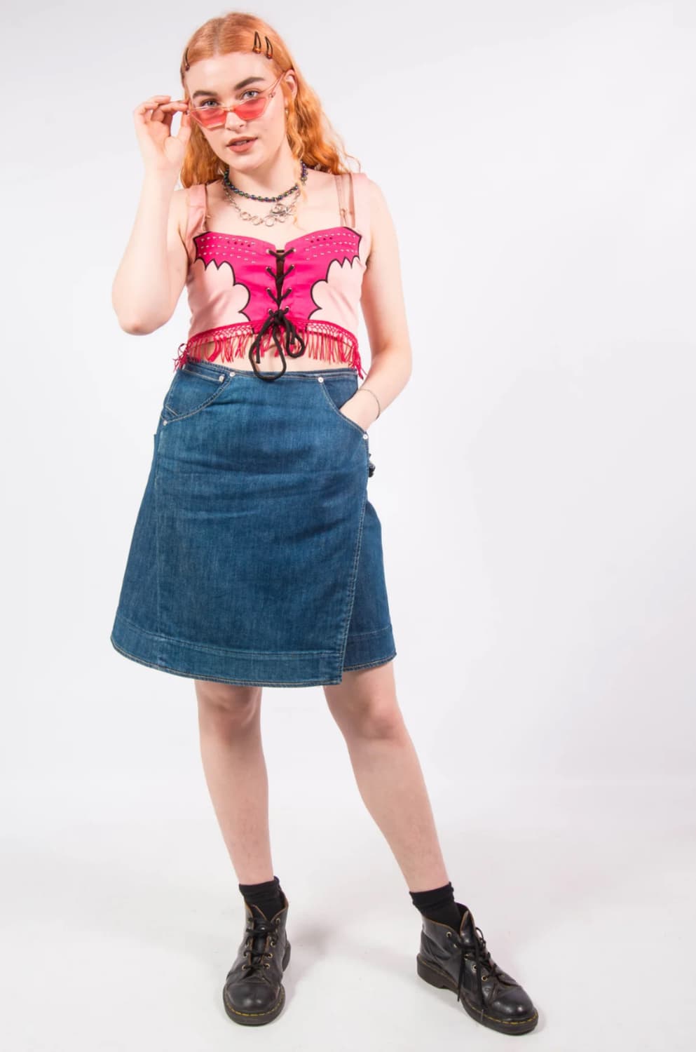 LEVIS 리바이스 엔지니어드 진 데님 랩 스커트(M 사이즈) 상품이미지2