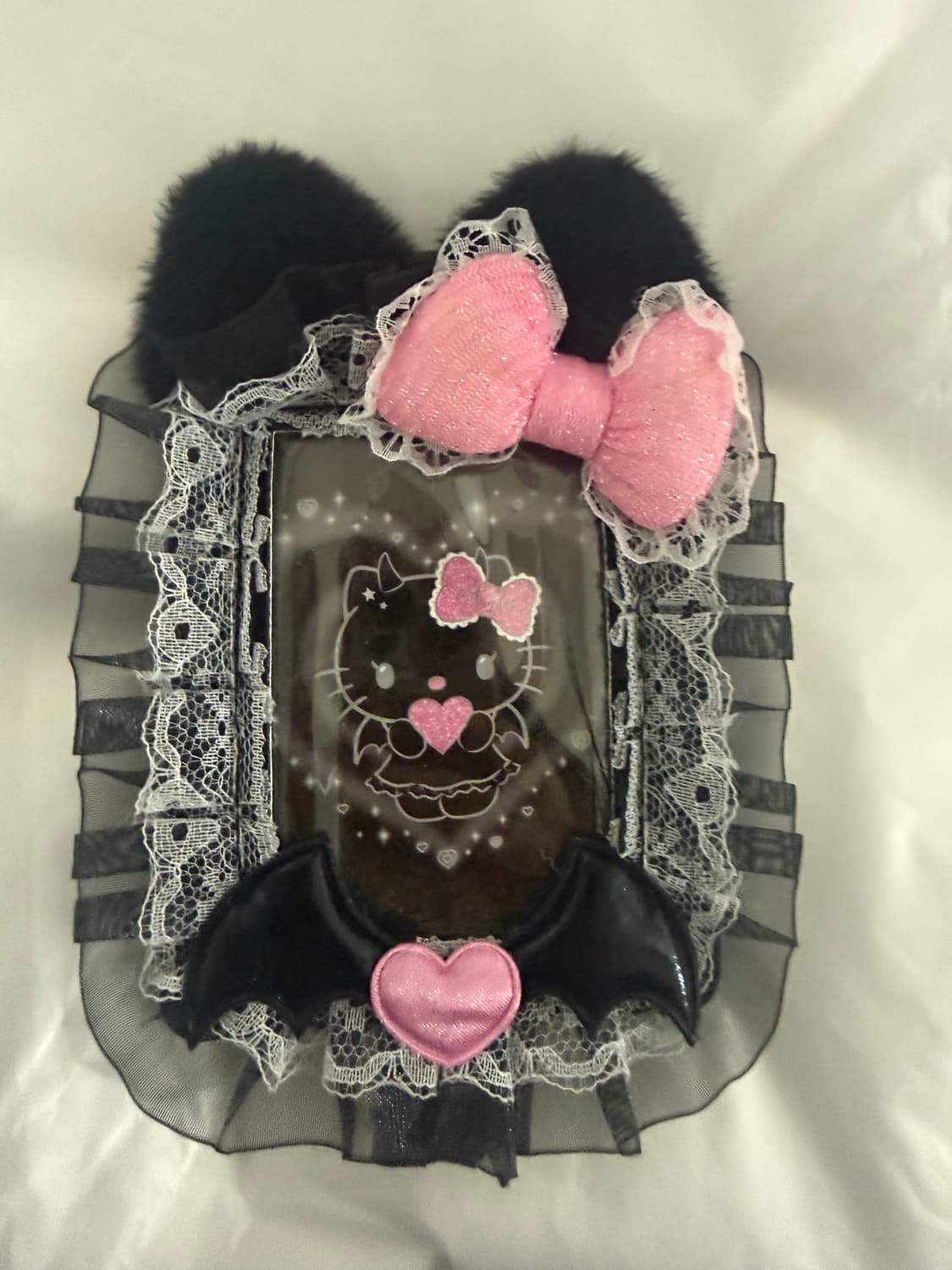 산리오 헬로 키티 카드 케이스 리틀 데빌 블랙 핑크 상품이미지1