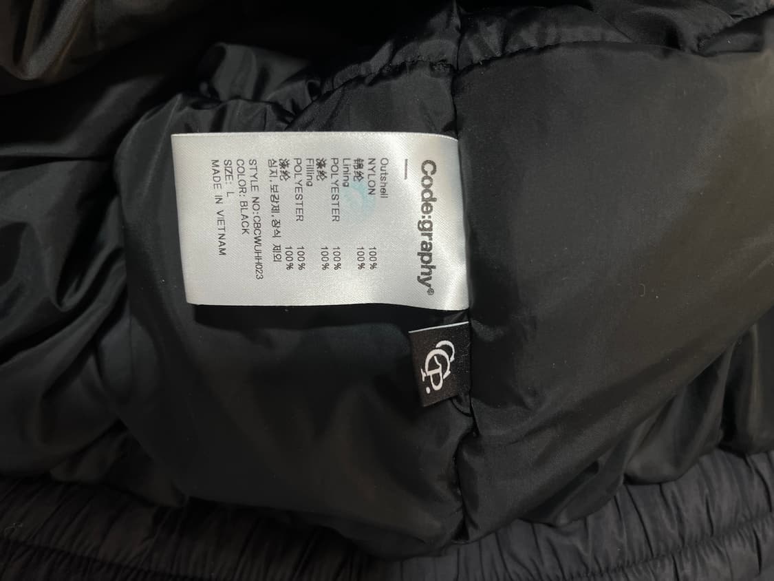 코드그라피 후드 벌룬 에어리 패딩_블랙 L 상품이미지7