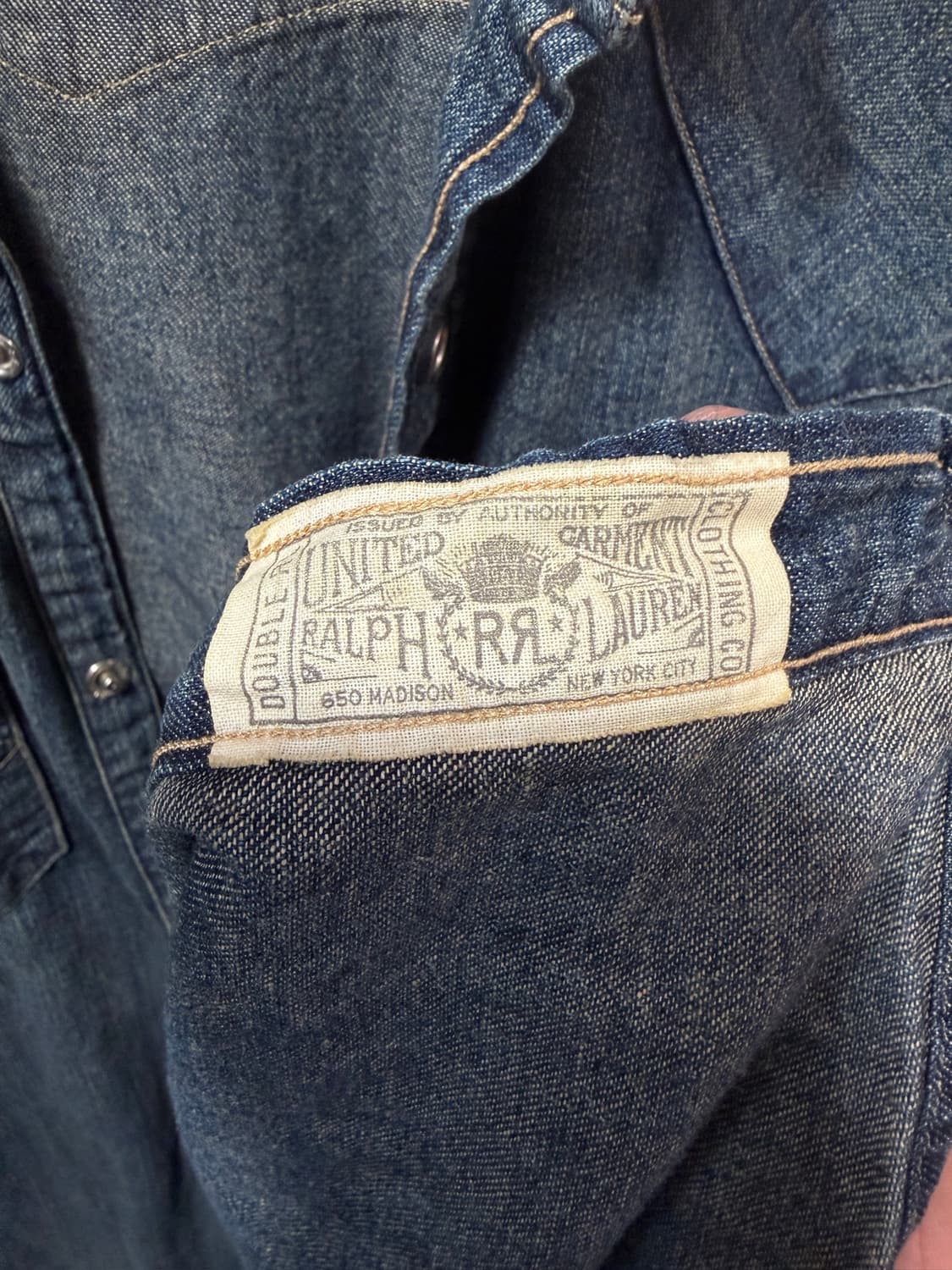 rrl 슬림핏 데님 웨스턴셔츠 상품이미지4
