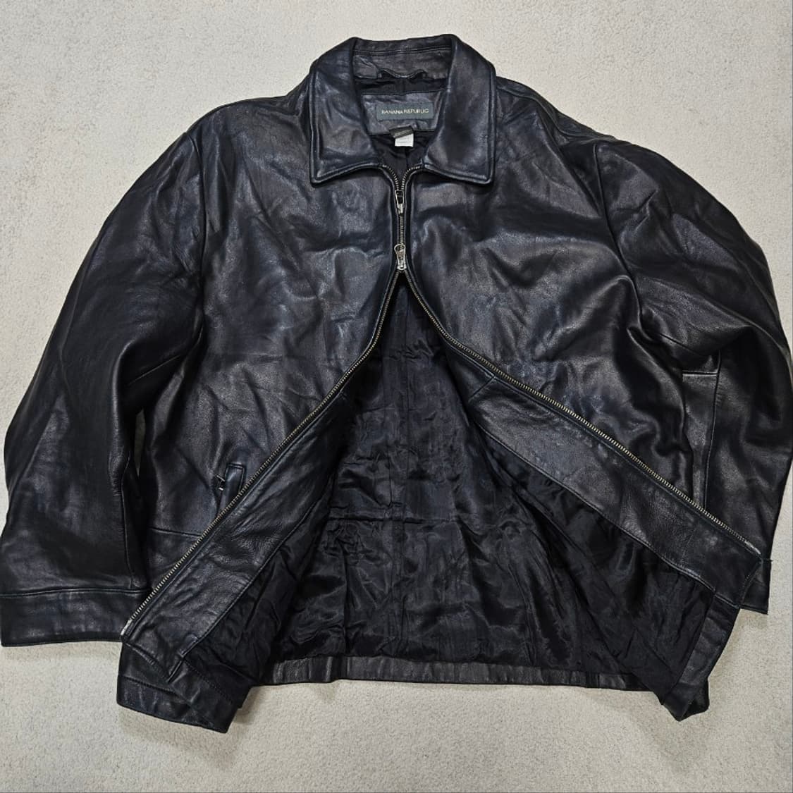 00s 바나나리퍼블릭 레더 자켓 L 블랙 상품이미지4