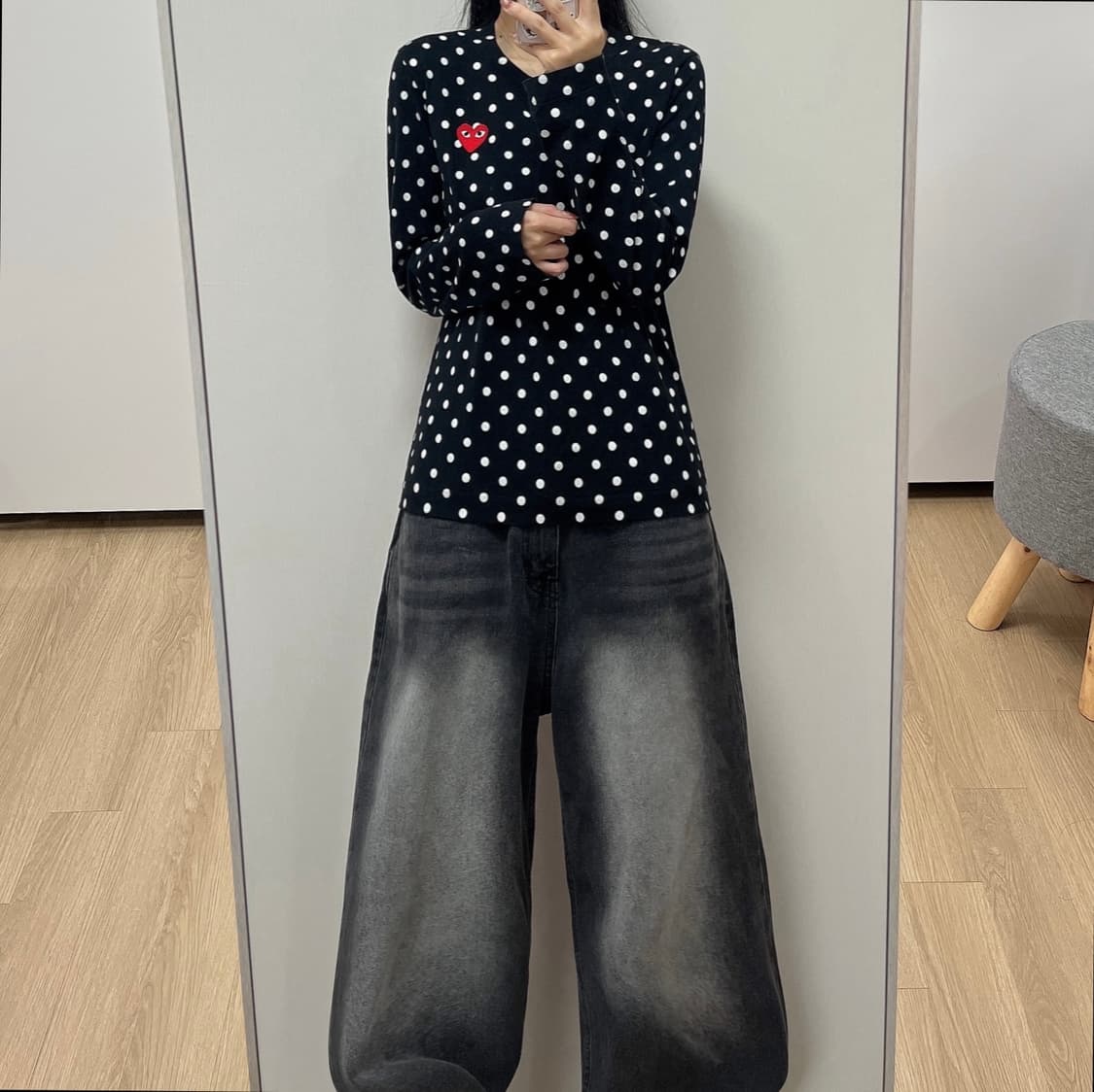 꼼데가르송 플레이 하트와펜 도트 롱 슬리브 상품이미지2