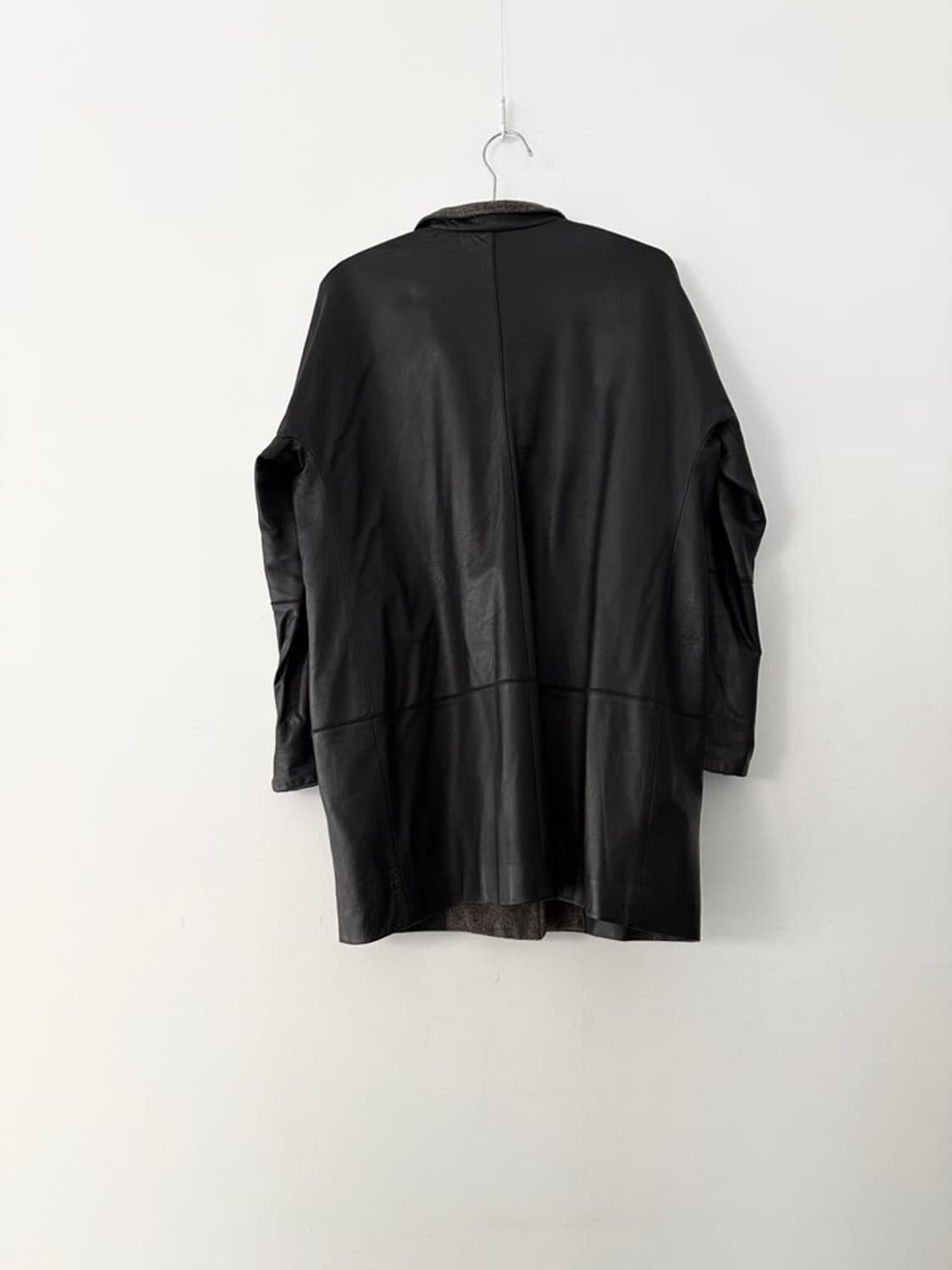Dual round leather jacket / deep brown  상품이미지3