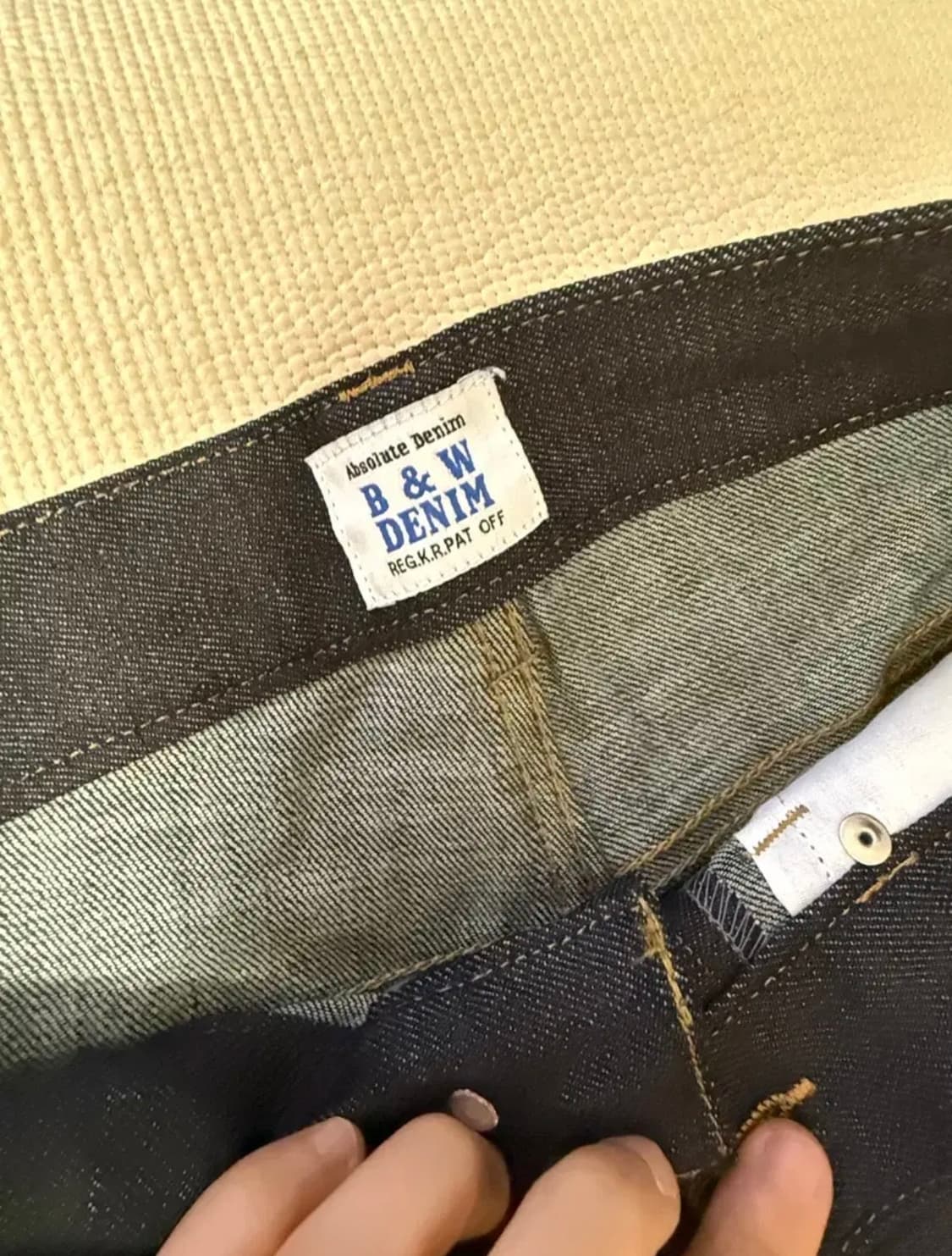 어리틀빗 B&w 와이드 생지데님 팬츠 xs 상품이미지3