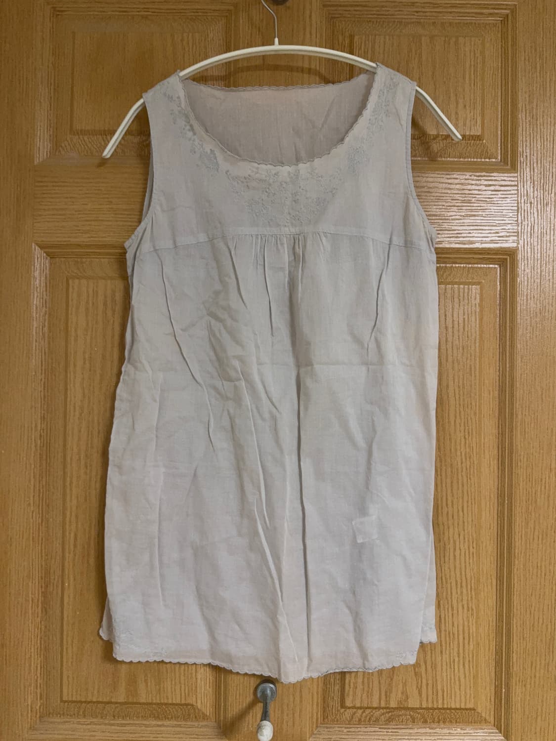 빈티지 모리걸 자수 디테일 슬리브리스 상품이미지2