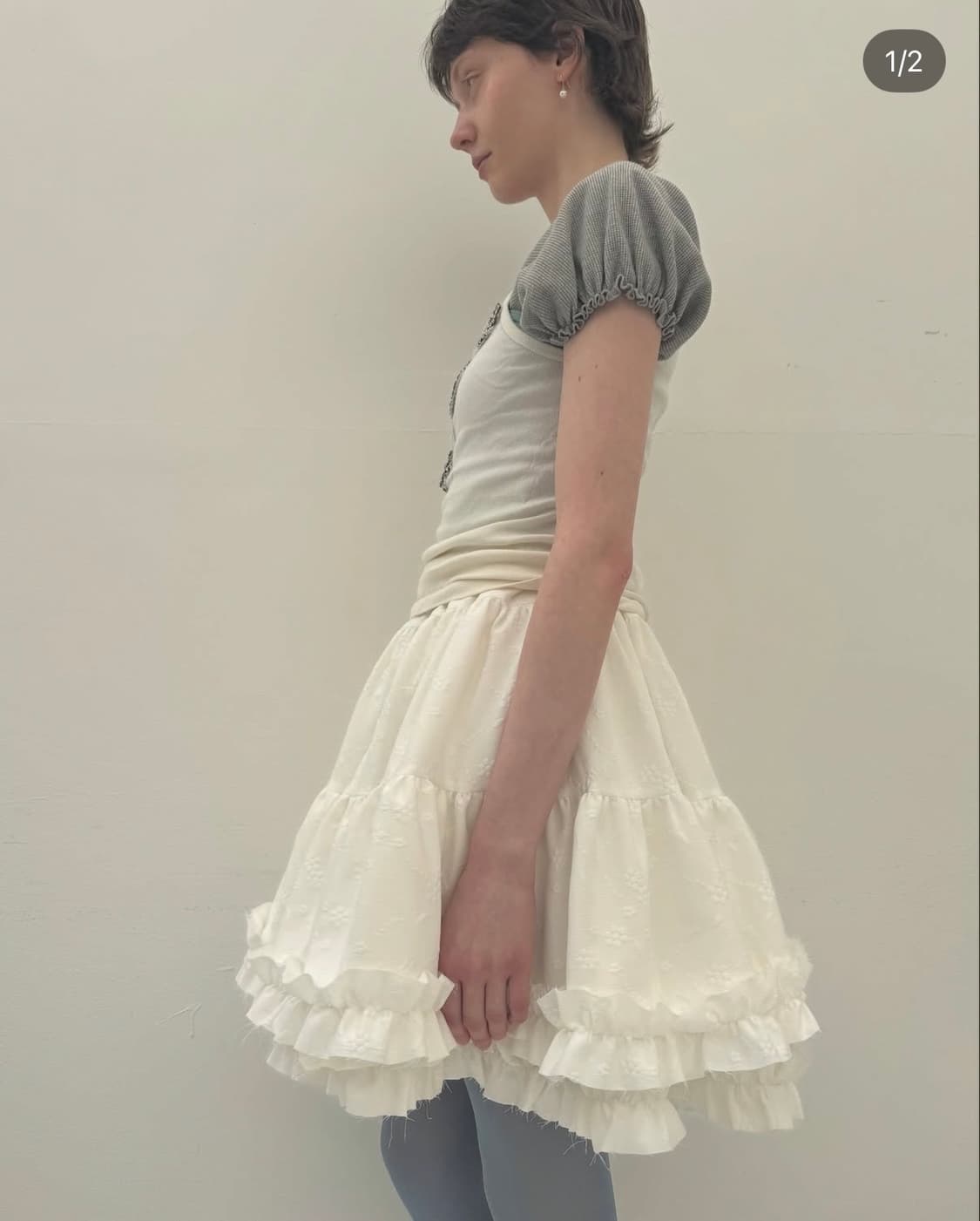 코스모스 퍼프 슬리브 탑 상품이미지3