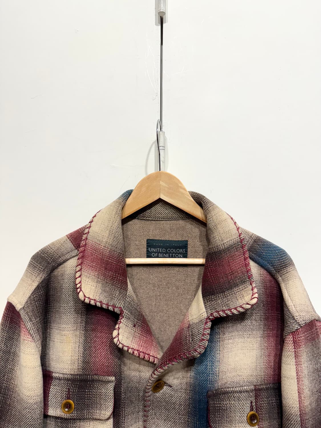 BENETTON 베네통 울 체크 자켓 상품이미지4