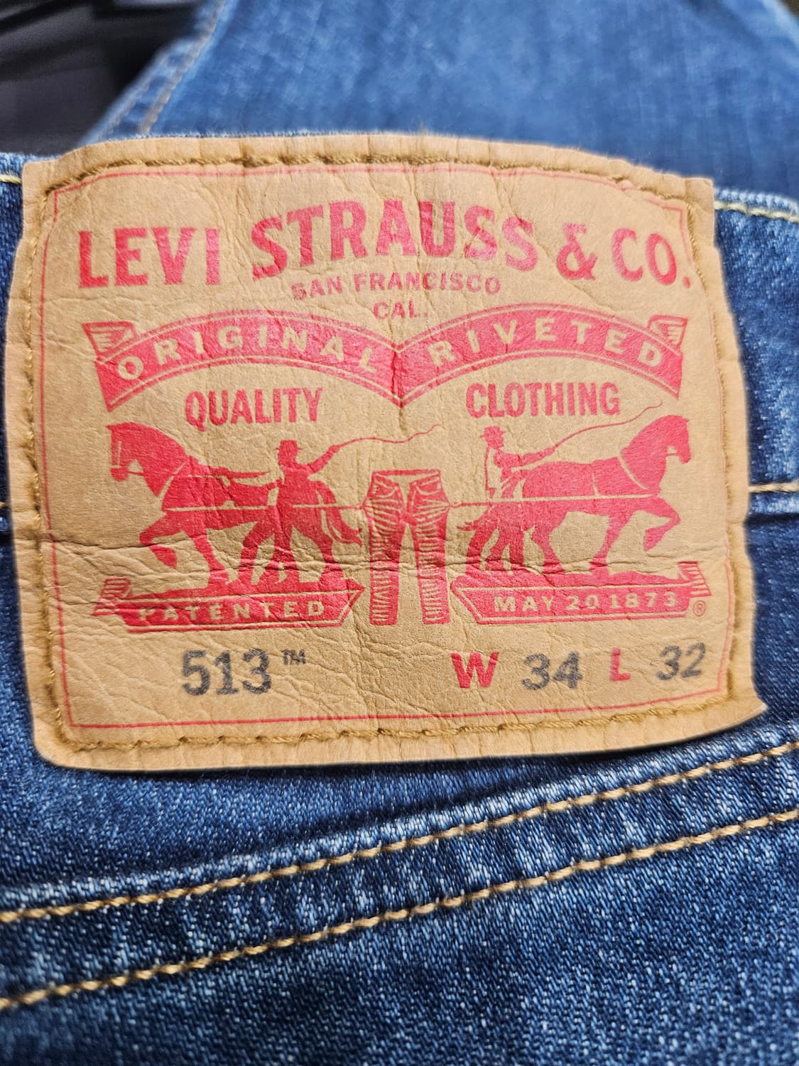 리바이스 513 블루컬러 남성 슬림핏 허리 34 스판 데님팬츠  상품이미지3