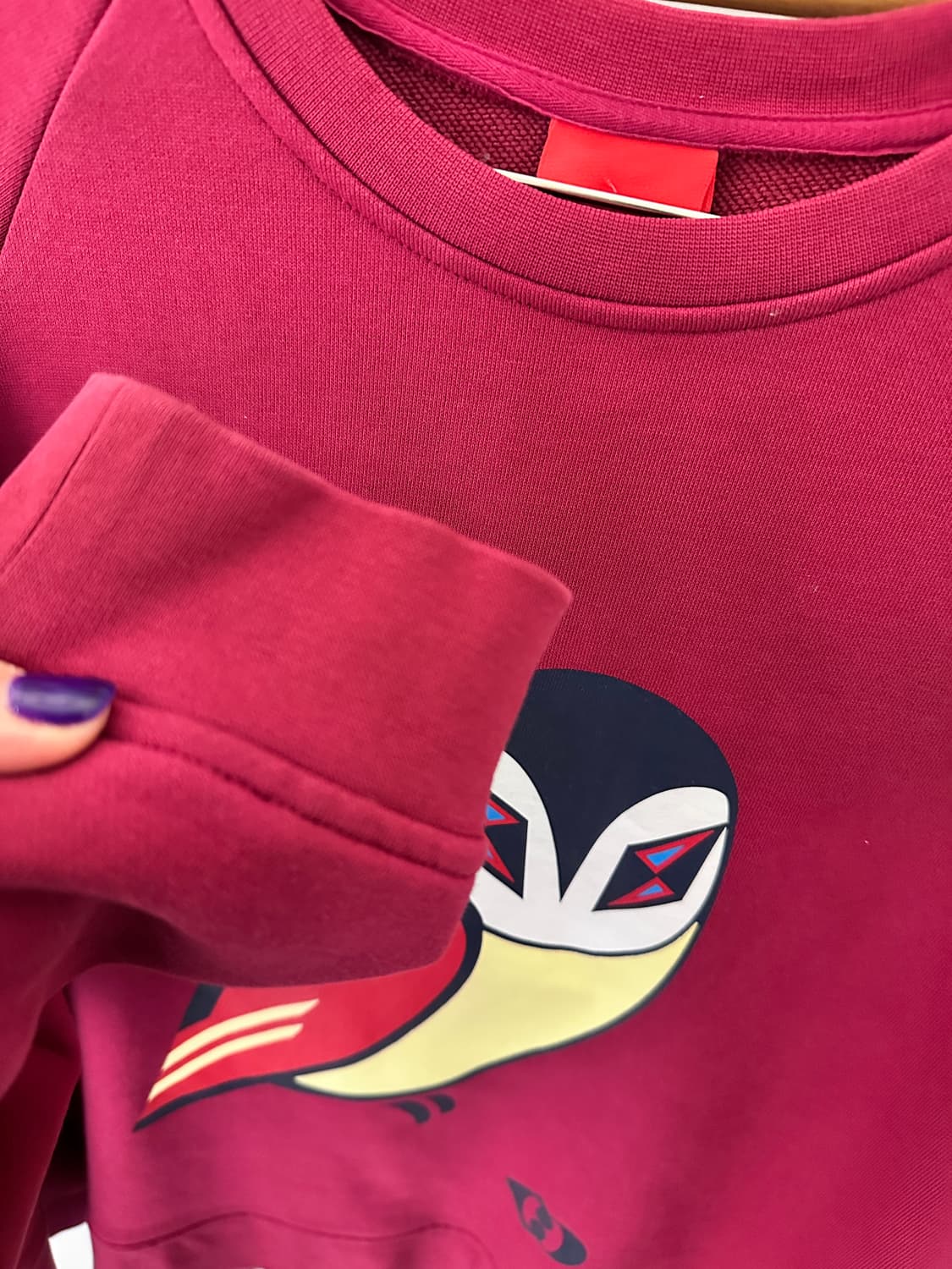 럭키슈에뜨 부엉이 버건디 맨투맨(사이즈36) 상품이미지3