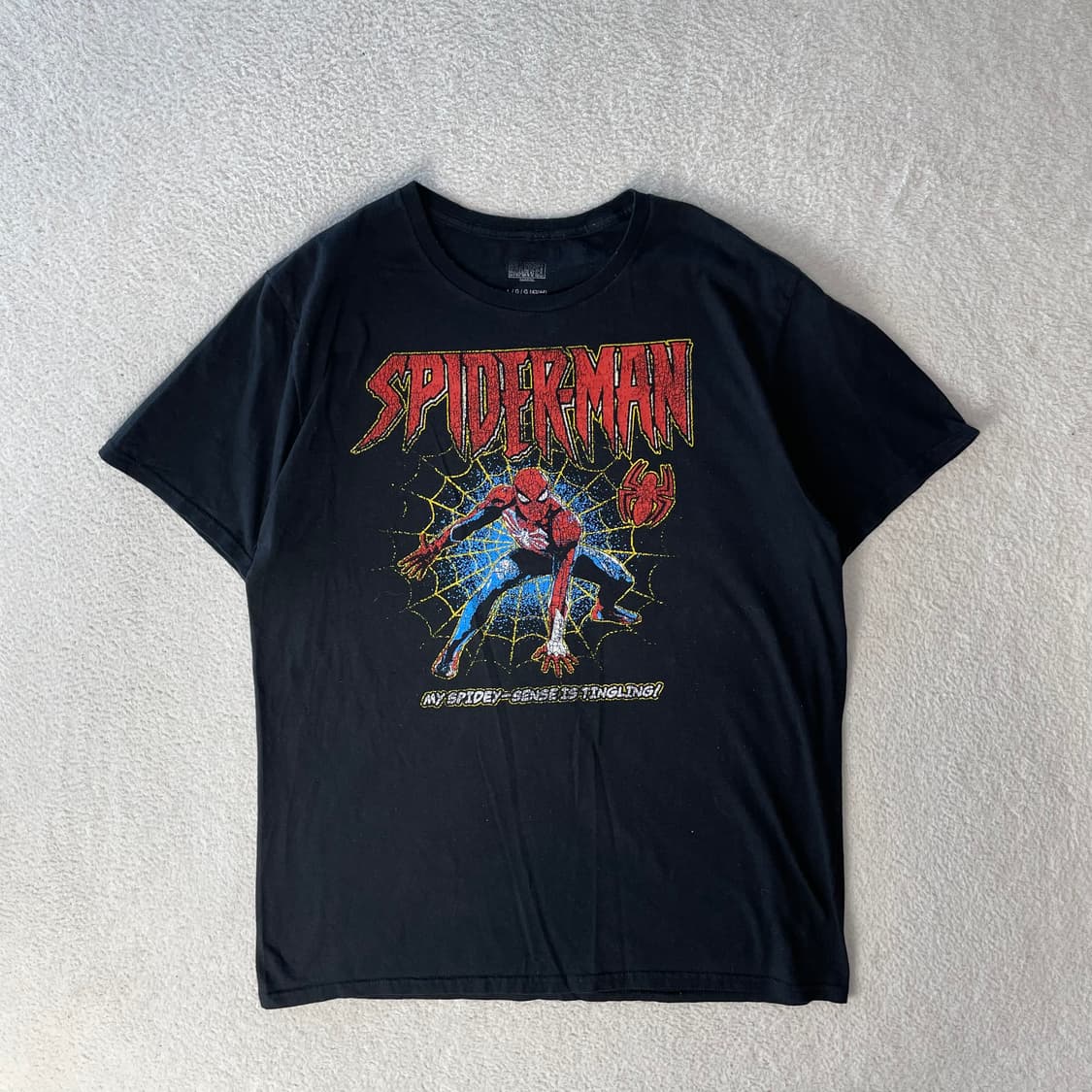 마블 스파이더맨 빈티지 프린팅 반팔티셔츠  상품이미지1