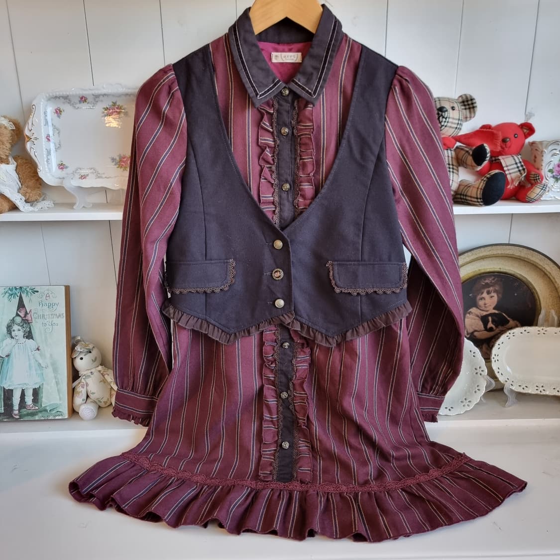 axes femme 클래식 스트라이프 프릴 원피스  상품이미지2