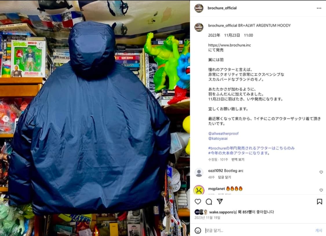 Brochure x Alwayth ARGENTUM 후디 다운패딩 L 상품이미지2