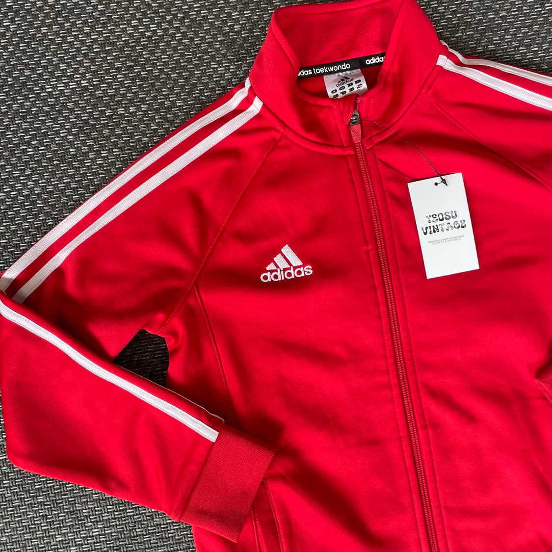 아디다스 레드 삼선 y2k 져지 트랙탑 70(130) 상품이미지3
