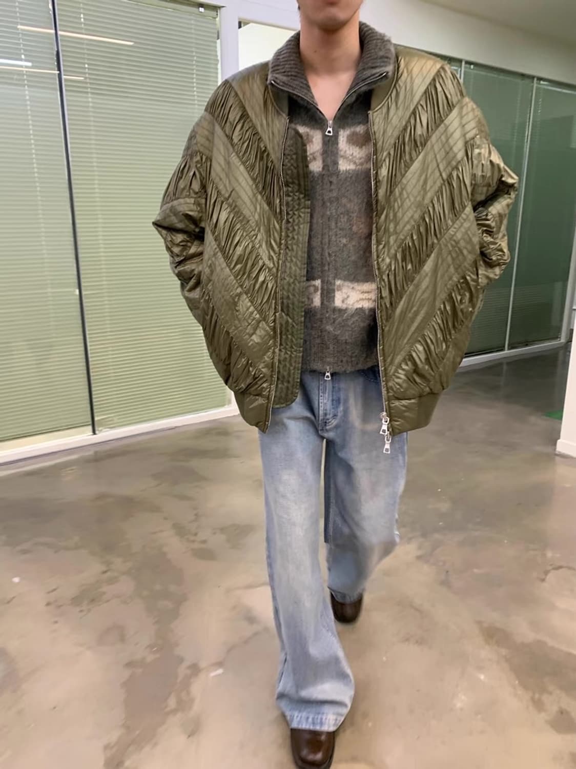 NEVERSEEZ  누빔 퀄팅 블루종 봄버자켓 상품이미지3