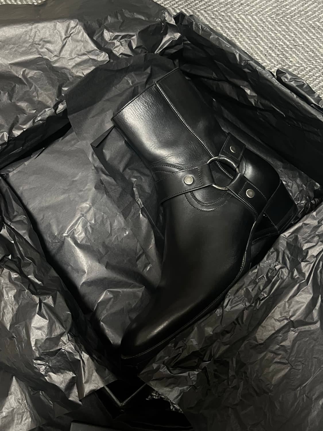 SAINT LAURENT 생로랑 와이어트 하네스 레더 앵클 부츠 41 상품이미지6