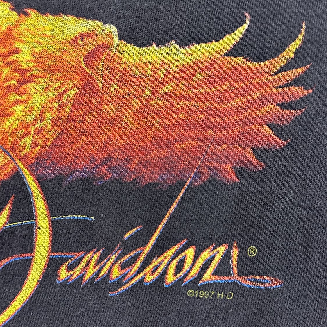 90s USA 할리데이비슨 이글 플레임 티셔츠 XL 상품이미지5