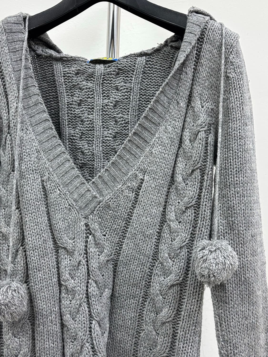 빈티지 그레이 니트 후드 원피스 상품이미지6