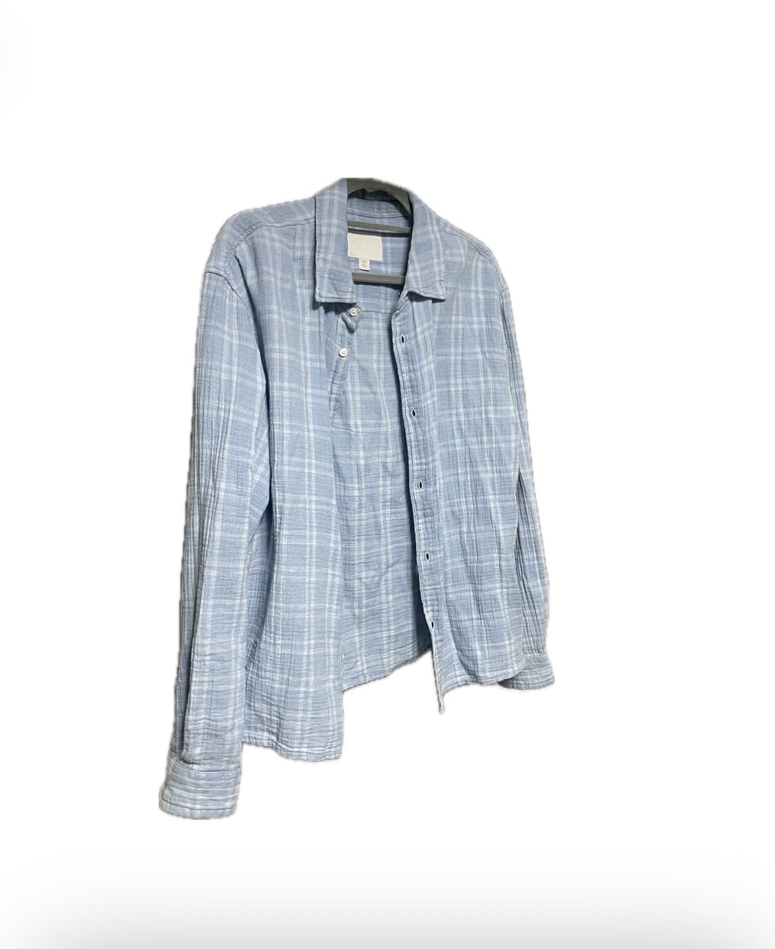 자라 스카이블루 체크셔츠 M 상품이미지1