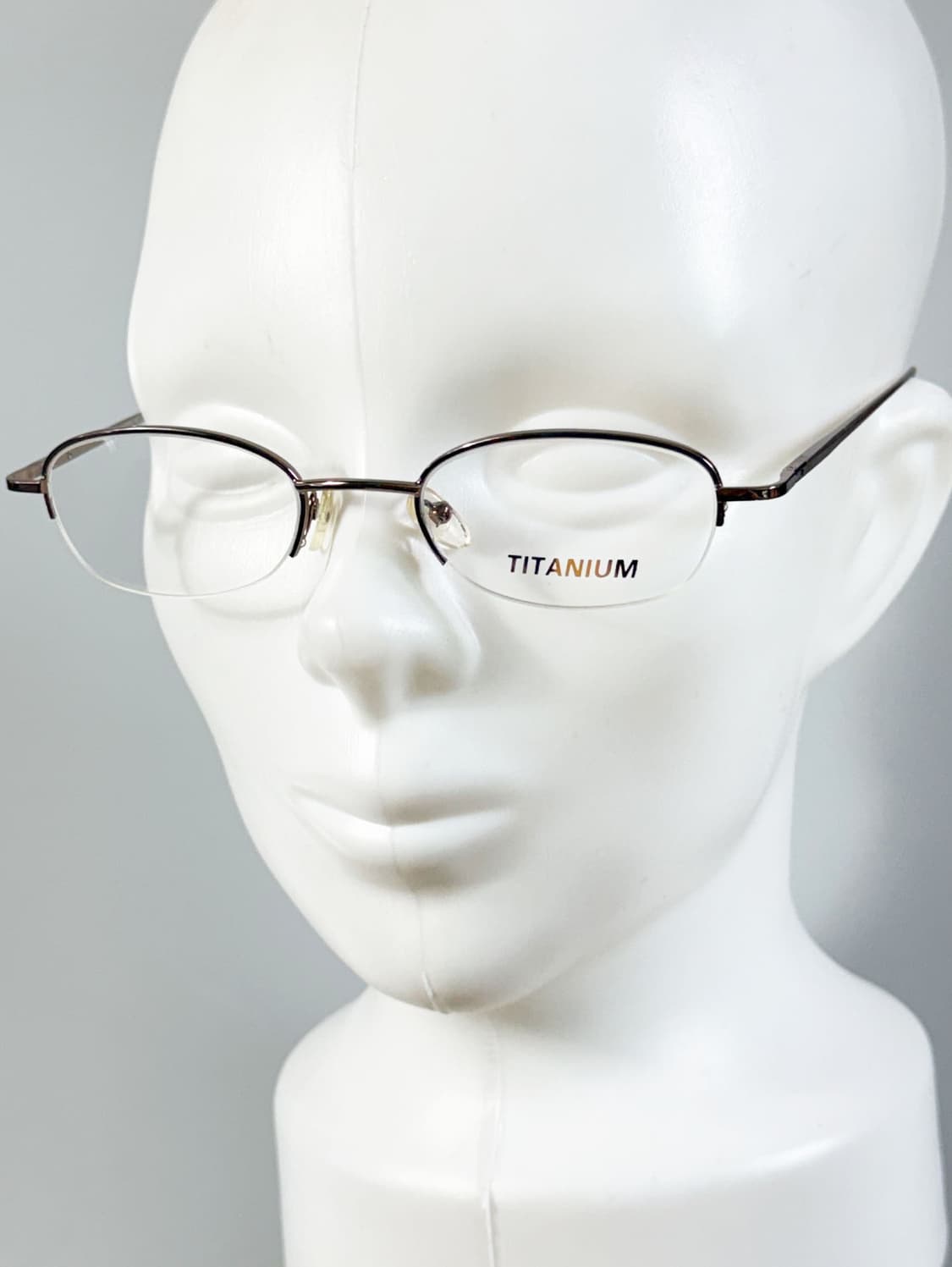 90s TITANIUM OPTICAL 티타늄 스퀘어 반무테 빈티지 안경 상품이미지8