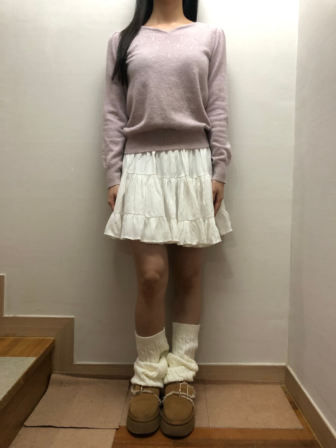 빈티지 라이트 퍼플 비즈 니트 상품이미지5