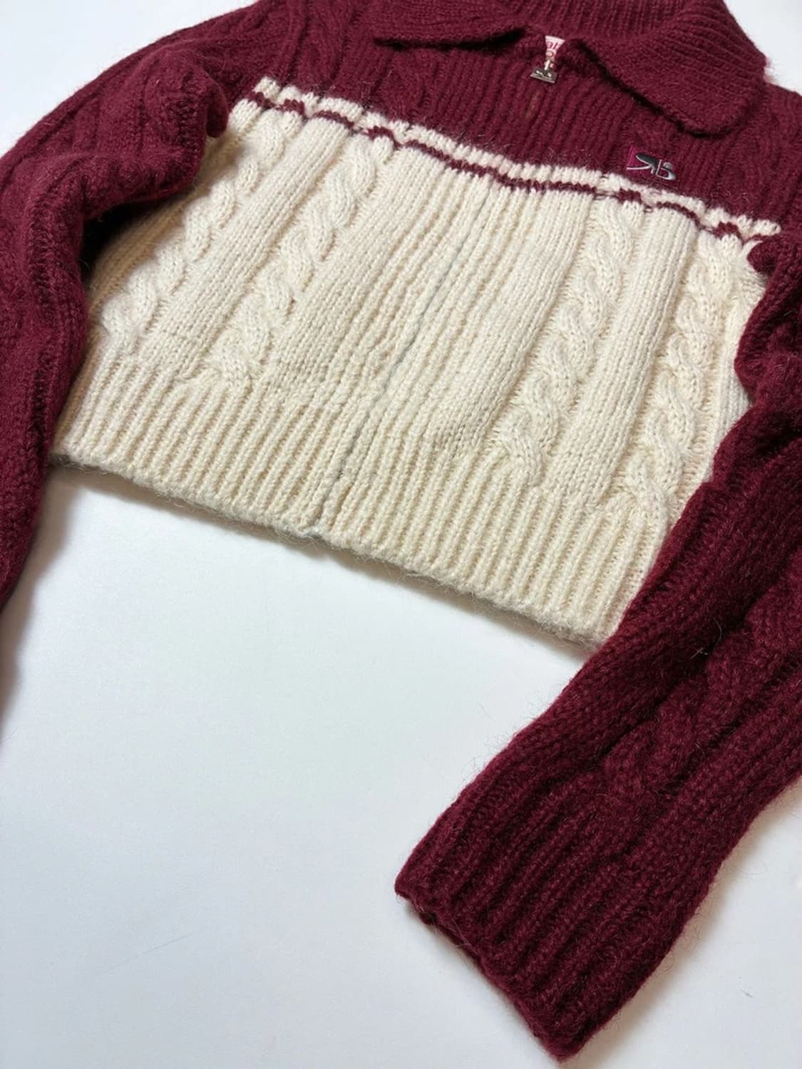 래비티스포츠 크롭 RB 케이블 니트 가디건 PN8542 상품이미지5