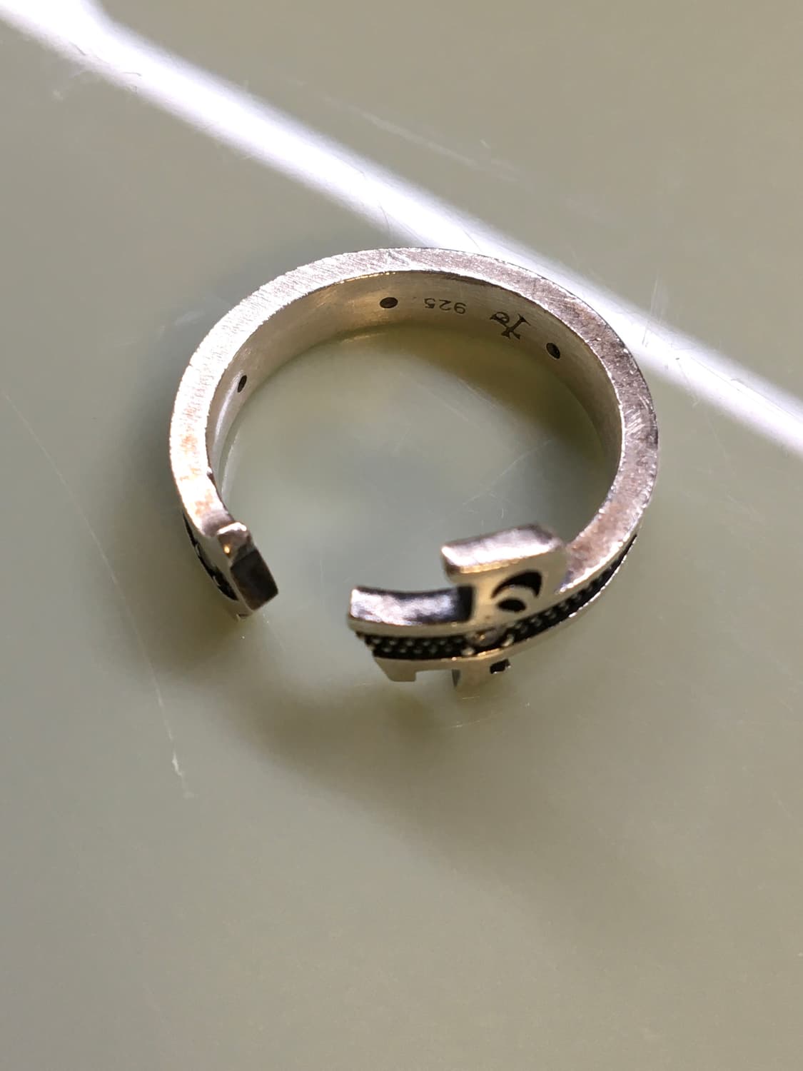 폴리테루 925 실버 링 001 심볼 P 상품이미지5