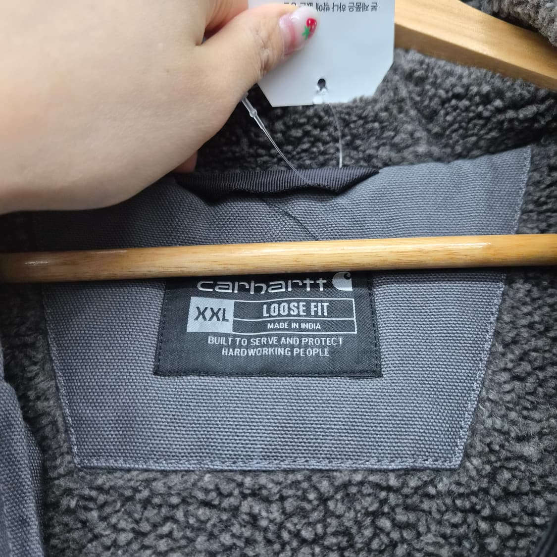 칼하트 워시드 덕 셰르파 안감 자켓 차콜 남성 XXL 상품이미지3