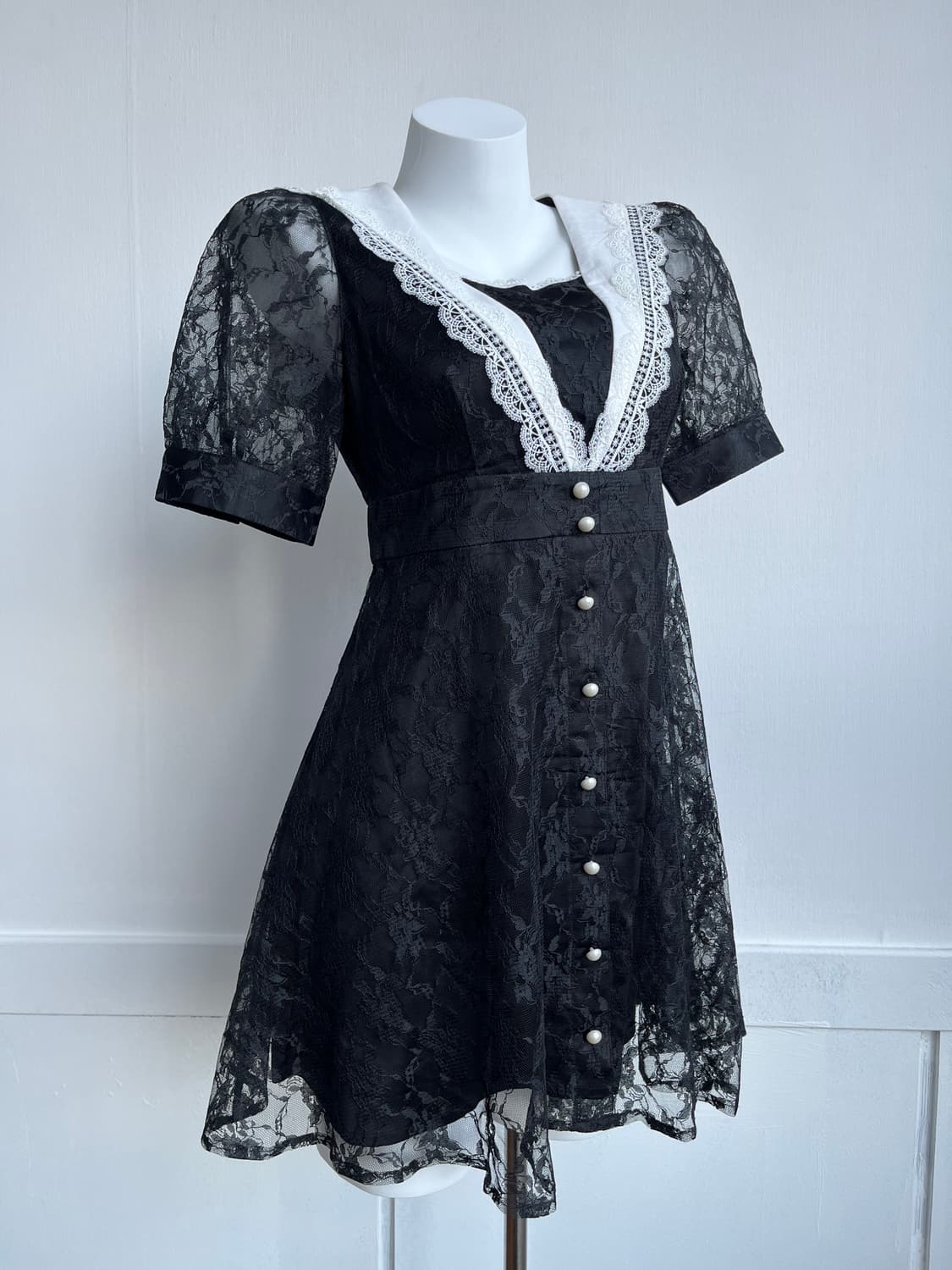 BUBBLES 레이스 카라 원피스 상품이미지1