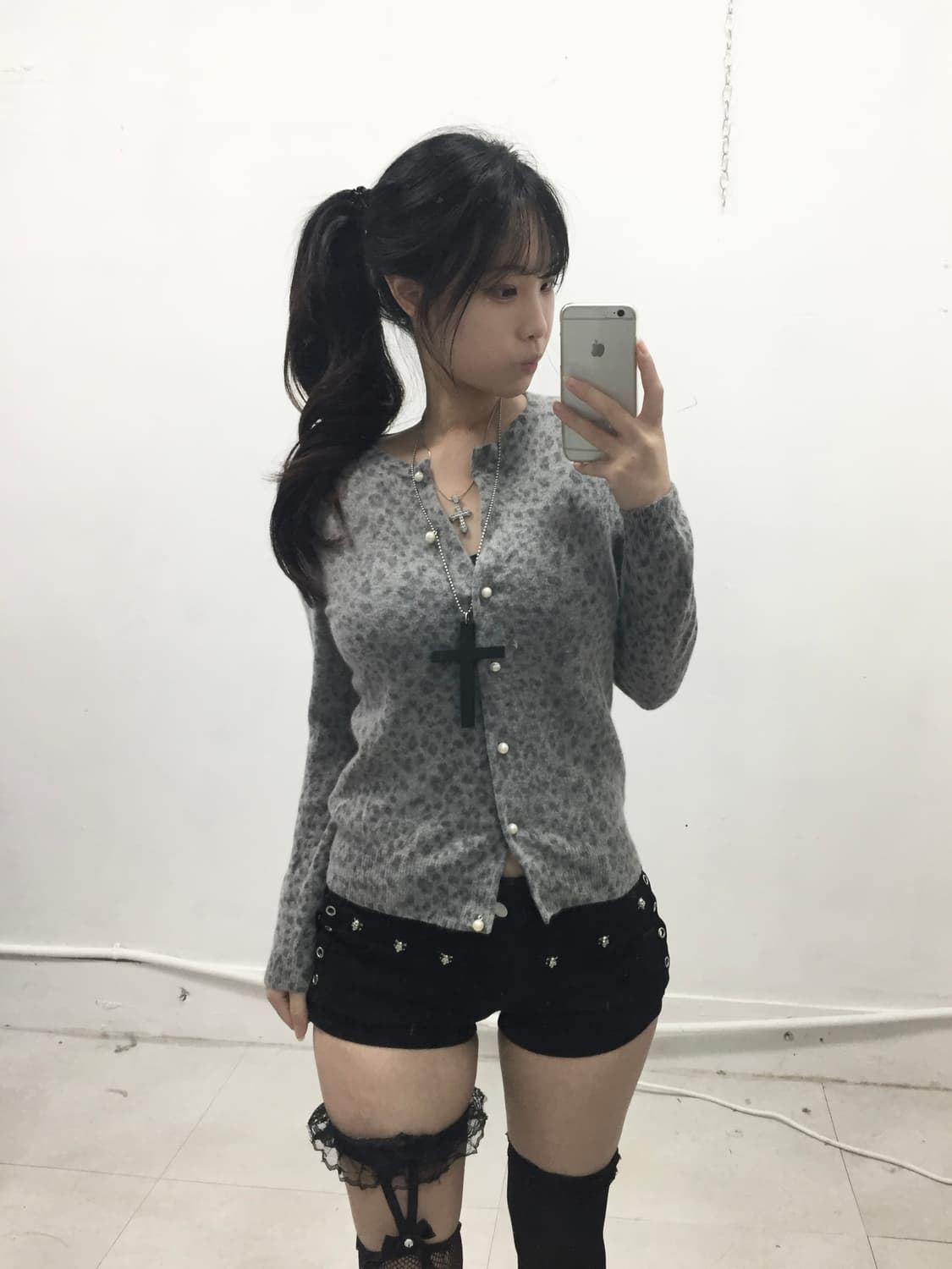 [JPN] 오네갸루 호피 레오파드 가디건 상품이미지1