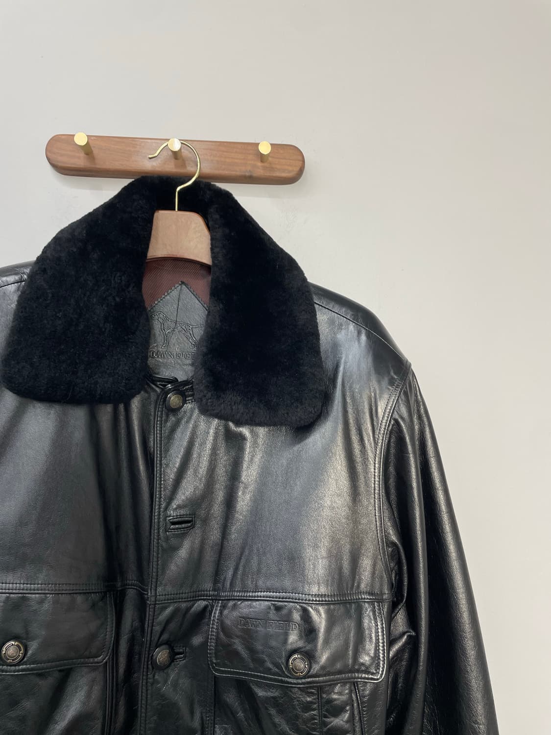 빈티지 블랙 레더자켓 (퍼 탈부착가능) H1199 상품이미지3