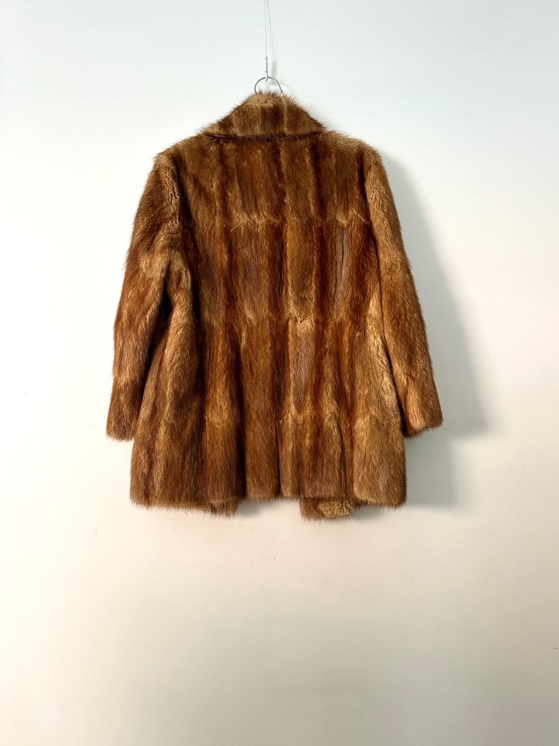 Orange brown muskrat fur jacket 상품이미지4