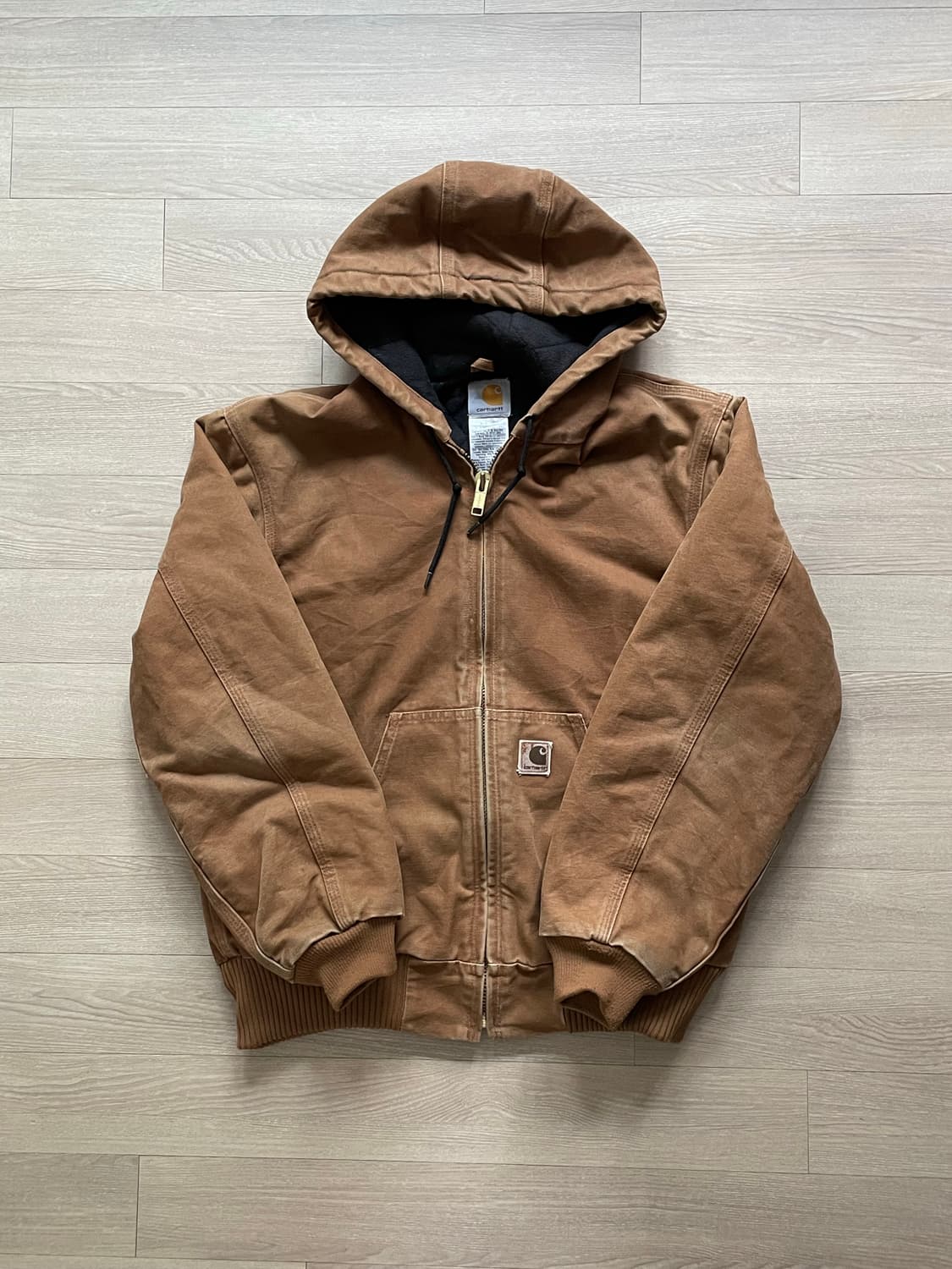 칼하트 j130 BRN 브라운 액티브 자켓 샌드스톤 상품이미지1