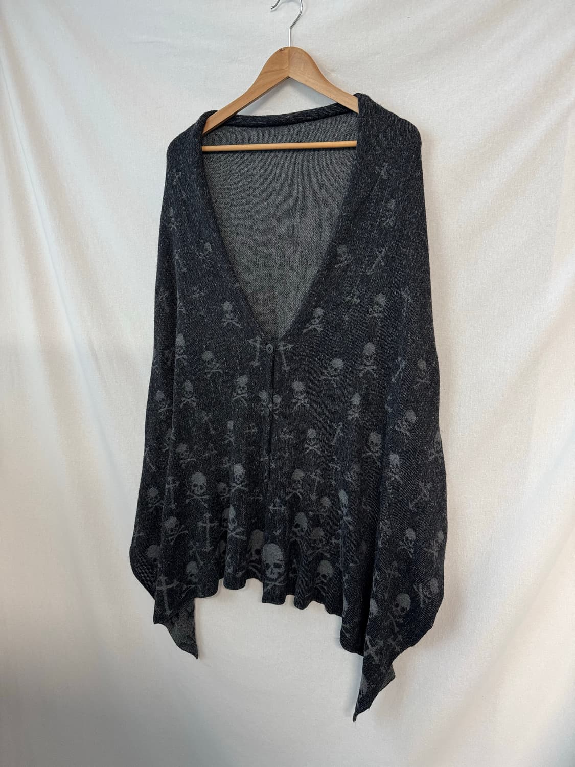 스컬 언발 케이프 니트 가디건 상품이미지5