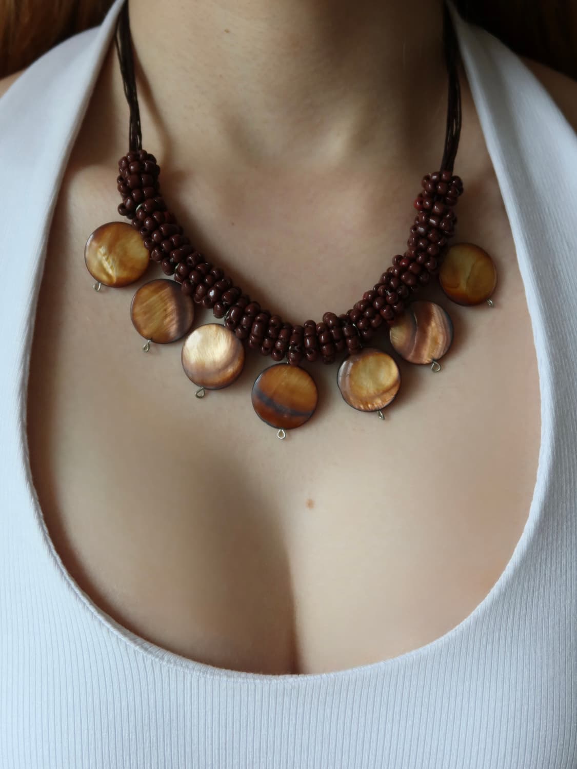 brown disc necklace 상품이미지1