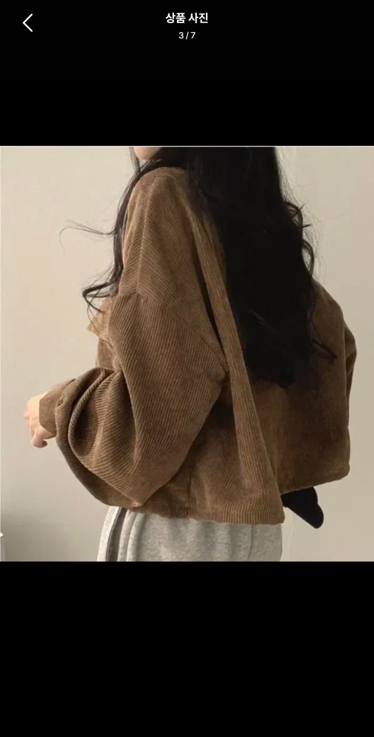 브라운 코듀로이 숏 셔츠 자켓 상품이미지3