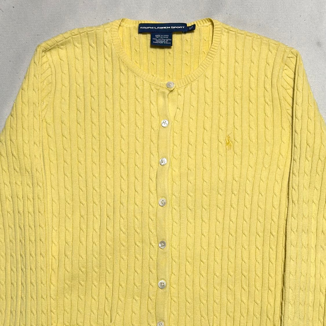 S 폴로랄프로렌 여성용 옐로우 케이블 가디건 상품이미지1