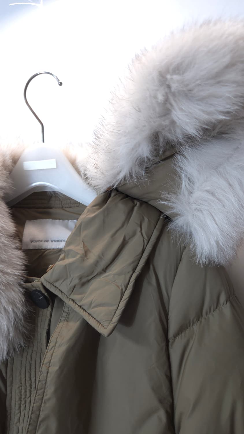 보브 VOV 2022 폭스퍼 구스 벨티드 롱패딩 55 사이즈 상품이미지3