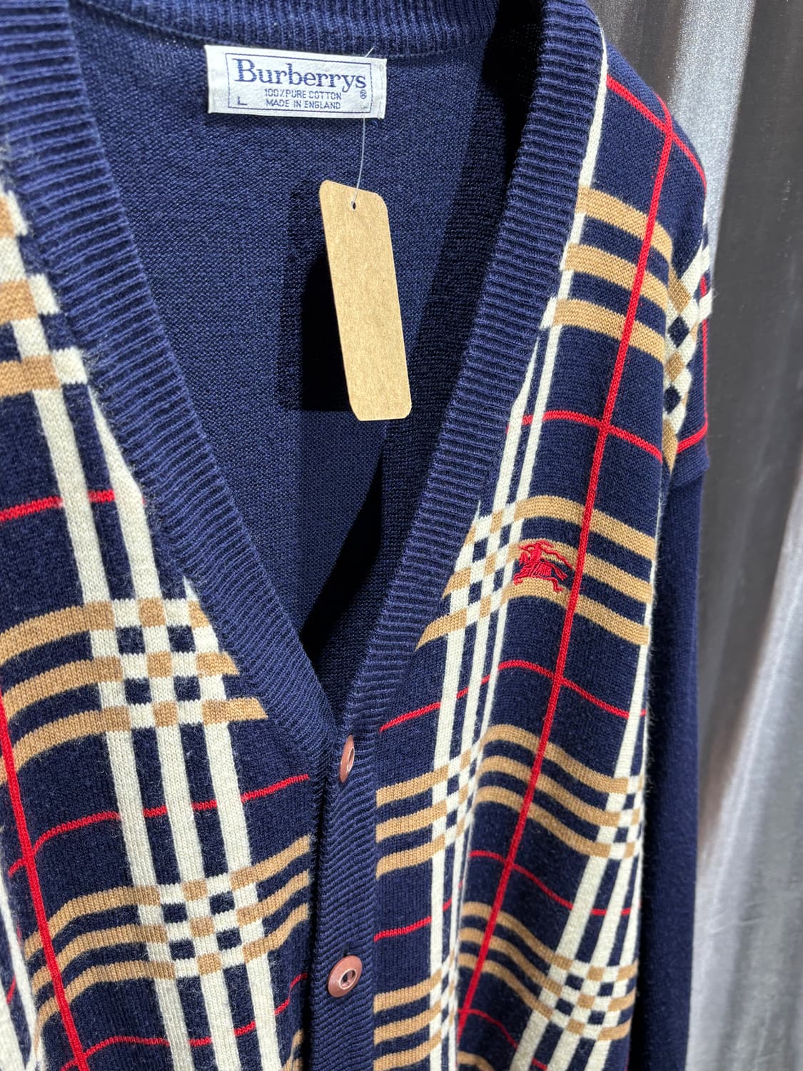 L 버버리 노바체크 레드로고 네이버 가디건 상품이미지4