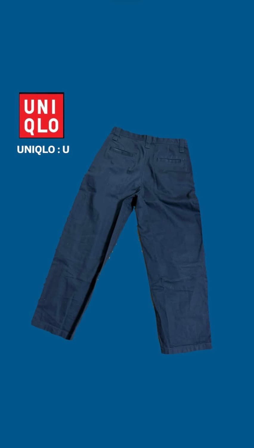 유니클로 : U 와이드핏 치노 팬츠 네이비 73 상품이미지2