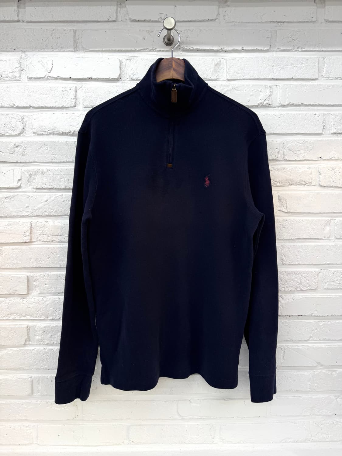 폴로 네이비 반집업 니트 상품이미지3