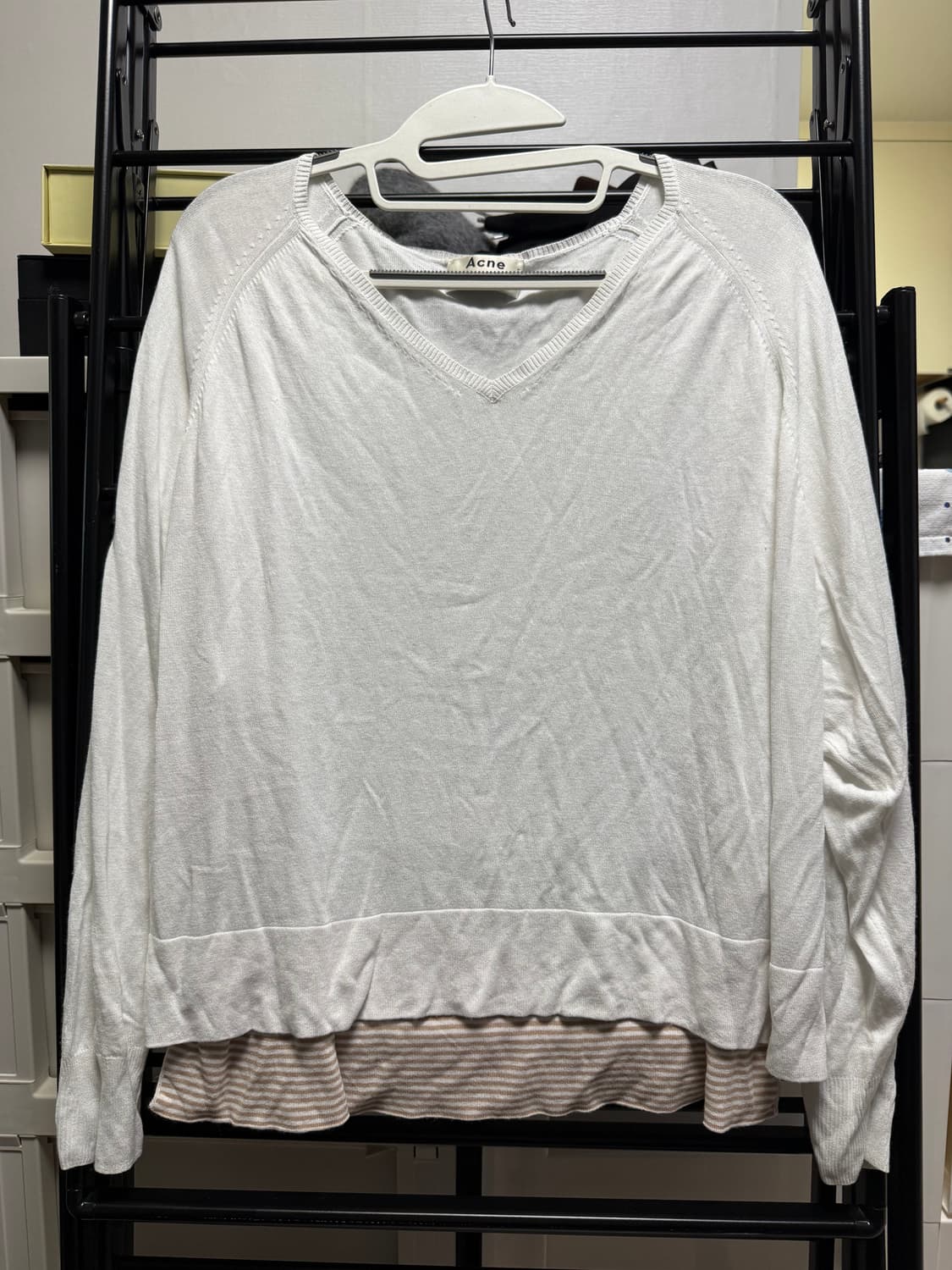 아크네 스튜디오 ACNE 브이넥 긴팔 롱슬리브 니트티 상품이미지1