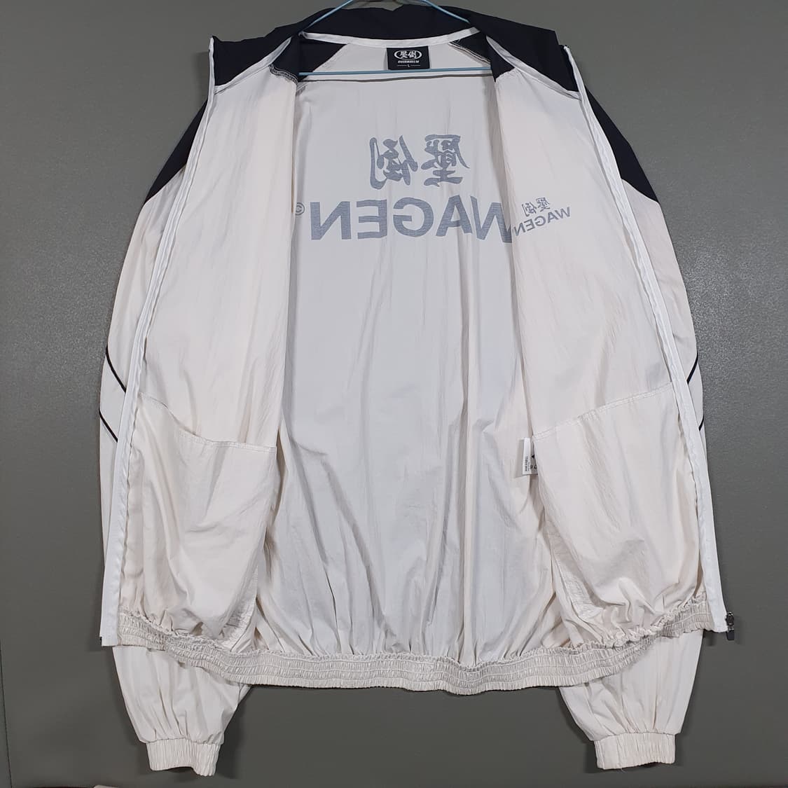 L) 압도 003 WAGEN 윈드브레이커 화이트 바람막이 자켓 희귀 상품이미지8