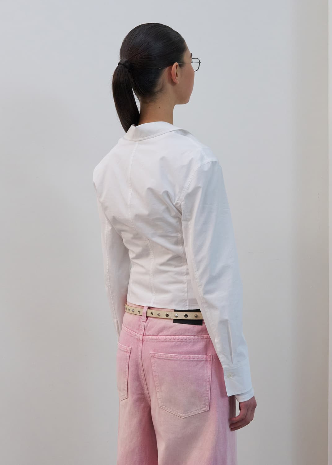 UNBALANCED BUTTON SHIRT (WHITE) 상품이미지3