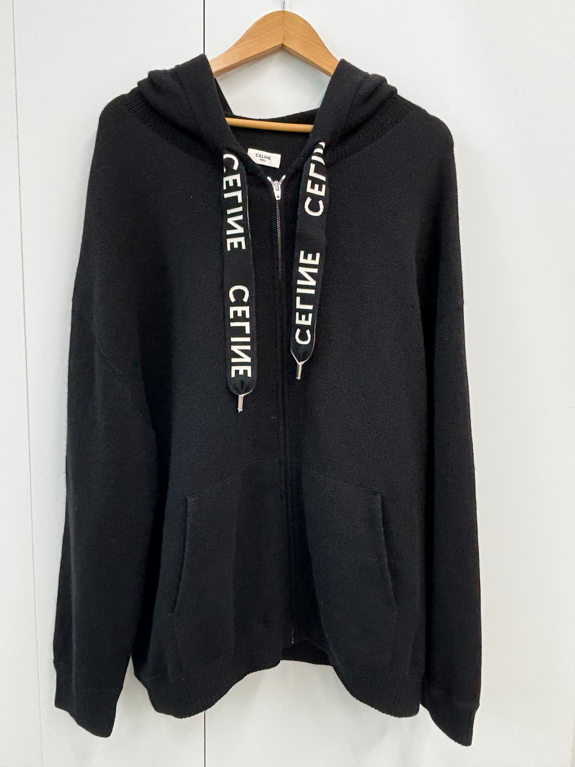 셀린느 캐시미어 후드집업 블랙 L 상품이미지1