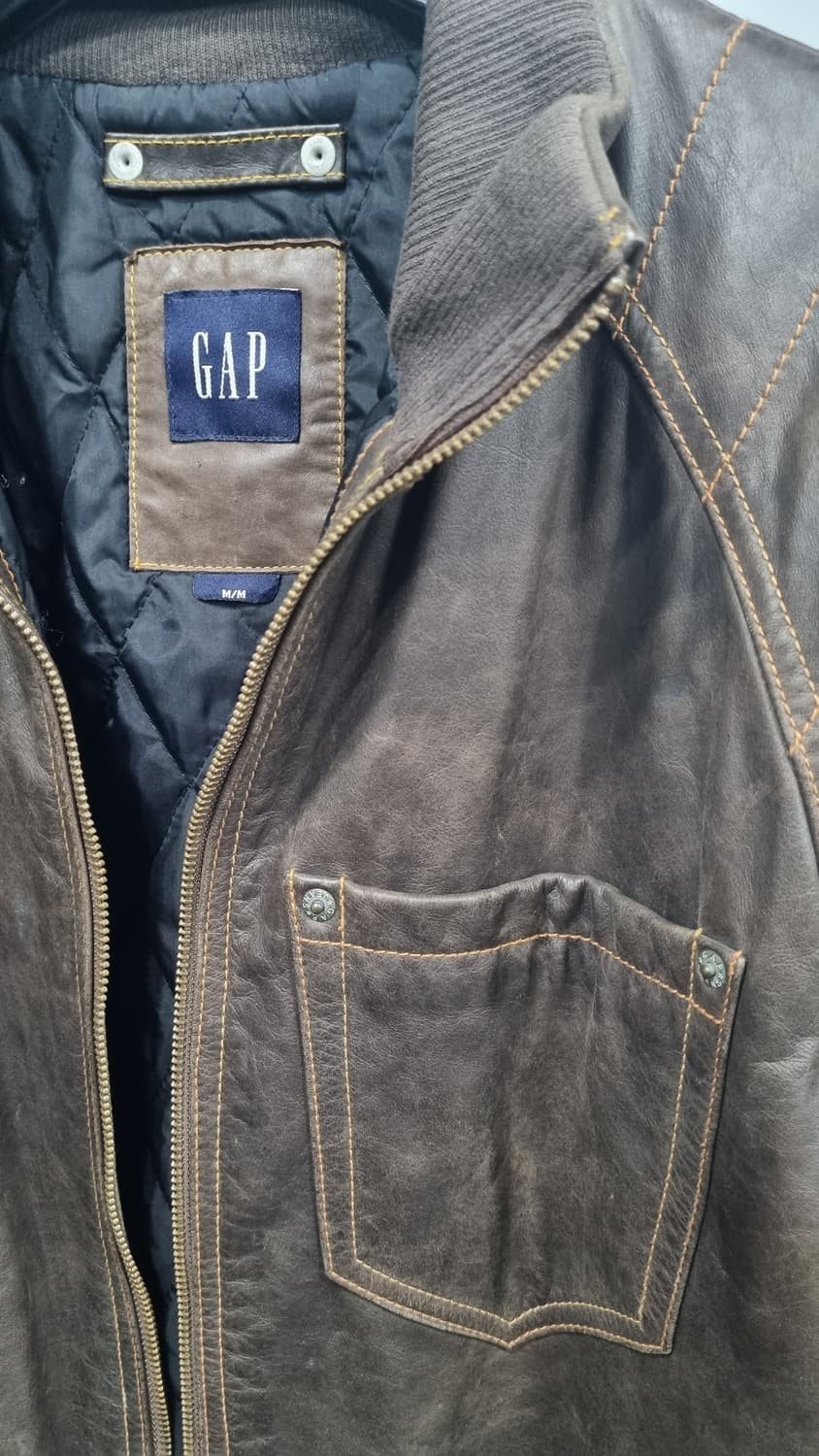 GAP 브라운색 (100%카우가죽) 추동용 자켓 100적당 상품이미지2