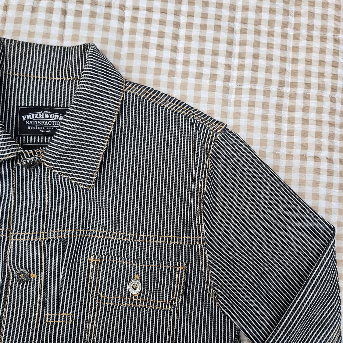 프리즘웍스 스트라이프 간절기 자켓 남자100 상품이미지4